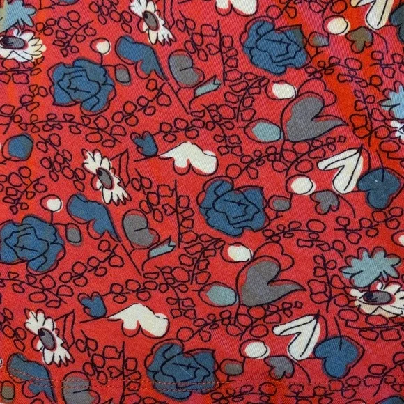 Boden Size 8 Red-Pink Blue Gray White Floral A-Line Mini Knee Length Skirt - Picture 6 of 10